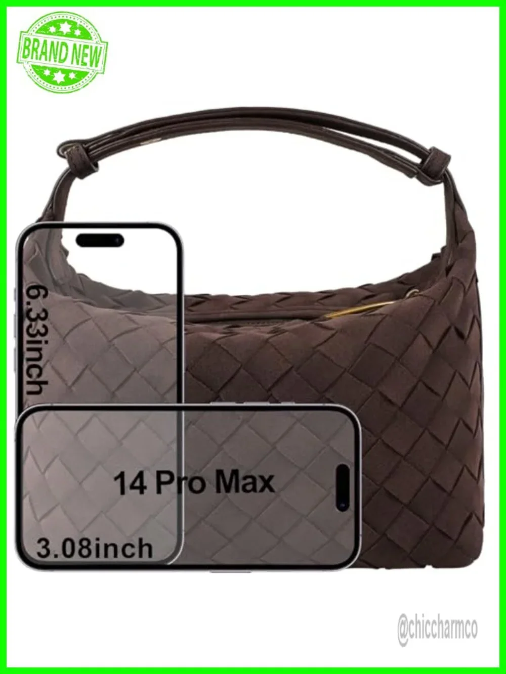 Faux Suede Woven Hobo Handbag with Adjustable Strap